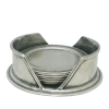 Pewter Set Coaster 6 pcs. With Caddy