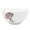 Porcelain Bowl w/Pewter_Ginkgo Leaf