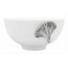 Porcelain Bowl w/Pewter_Ginkgo Leaf