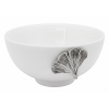 Porcelain Bowl w/Pewter_Ginkgo Leaf