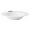 Porcelain Soup Plate w/Pewter_Ginkgo Leaf
