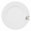 Porcelain Oriental Rim Plate w/Pewter_Ginkgo Leaf