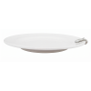 Porcelain Oriental Rim Plate w/Pewter_Ginkgo Leaf