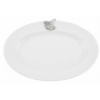 Porcelain Oval Plate w/Pewter_Ginkgo Leaf