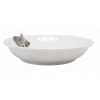 Porcelain Oriental-Deep Dish w/Pewter_Ginkgo Leaf