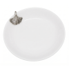 Porcelain Oriental-Deep Dish w/Pewter_Ginkgo Leaf