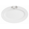 Porcelain Oval Plate w/Pewter_Ginkgo Leaf