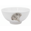 Porcelain SM Bowl w/Pewter_Ginkgo Leaf