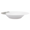 Porcelain Soup Plate w/Pewter_Ginkgo Leaf