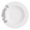 Porcelain Soup Plate w/Pewter_Ginkgo Leaf
