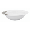 Porcelain Cereal Bowl w/Pewter_Ginkgo Leaf