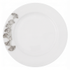 Porcelain Winde Rim Plate w/Pewter_Ginkgo Leaf