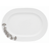 Porcelain Oval Platter w/Pewter_Ginkgo Leaf