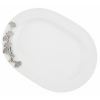 Porcelain Oval Platter w/Pewter_Ginkgo Leaf