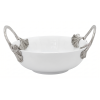 Porcelain Oriental-Bowl w/Pewter_Ginkgo Leaf