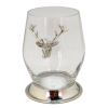 SANTE STEMLESS WINE GLASS Pewter Base w/ Deer Medal 465 ml