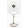Wine Glass w/Pewter Grape Medal and Leg