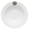 Porcelain SOUP/CEREAL Bowl w/Pewter Grape Medal