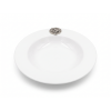 Porcelain Soup Plate w/Pewter Grape Medal