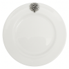 Porcelain Oriental Plate 18 cms. w/Pewter Grape Medal