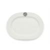Porcelain Oval Platter 33 cms. w/Pewter Grape Medal