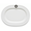 Porcelain Oval Platter 23 cms. w/Pewter Grape Medal