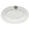 Porcelain Oval Plate 21 cms. w/Pewter Grape Medal