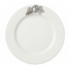 Porcelain Wide Rim Plate 25 cms. w/Pewter Grape bunch