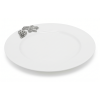 Porcelain Wide Rim Plate 25 cms. w/Pewter Grape bunch