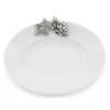 Porcelain Oval Deep Bowl w/Pewter Grape Bunch