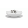 Porcelain Oval Deep Bowl w/Pewter Grape Bunch