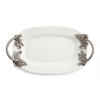Oval Porcelain  Tray w/Pewter Handle_Grape