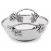 Porcelain Oriental Bowl w/Pewter Handle_Grape