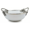 Porcelain Oriental Bowl w/Pewter Handle_Grape