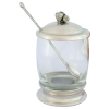 Glass Jam Jar Strawberry Lid w/Spoon