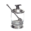 Glass Jam Jar Pewter deer Lid w/Spoon