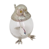 Glass Jam Jar Owl Lid w/Spoon