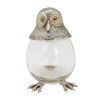 Glass Jam Jar Owl Lid w/Spoon