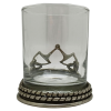 Brandy Glass w/ Pewter D-Ring Horse Base