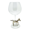 Wine Glass w/ Pewter Horse Décor