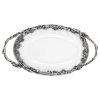 Porcelain Oval Tray w/ PewterOlive Brach Handle