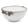 Porcelain Bowl Medium w/ Pewter Olive Branch Décor
