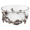 Glass Bowl 5 3/4" w/ Pewter Olive Branch Décor