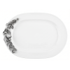 Porcelain Oval Tray w/ Pewter Olive Branch Décor