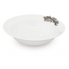 Porcelain Vegetable Bowl w/ Pewter Olive Branch Handle