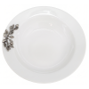 Porcelain Vegetable Bowl w/ Pewter Olive Branch Handle