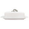 Porcelain Butter Dish w/ Pewter Olive Branch Knob