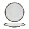 Porcelain Wide Rim Plate 27 cms. / Pewter Decorate