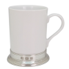 Ceramic Mug H: 12 cms. w/Pewter Line Base