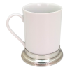 Ceramic Mug H: 10 cms w/Pewter Line Base